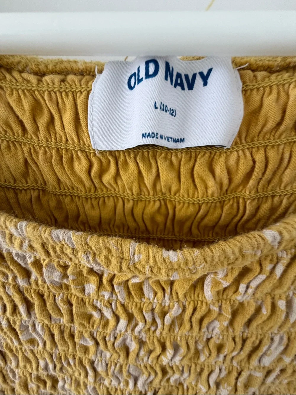 Old Navy Mustard Yellow Floral Smocked Maxi Dress romper L 10-12